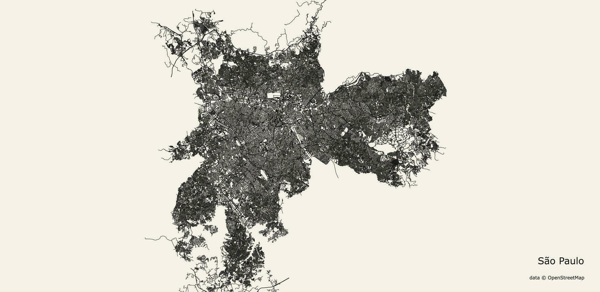 strada carta geografica di sao paolo, stato di sao paolo, brasile vettore