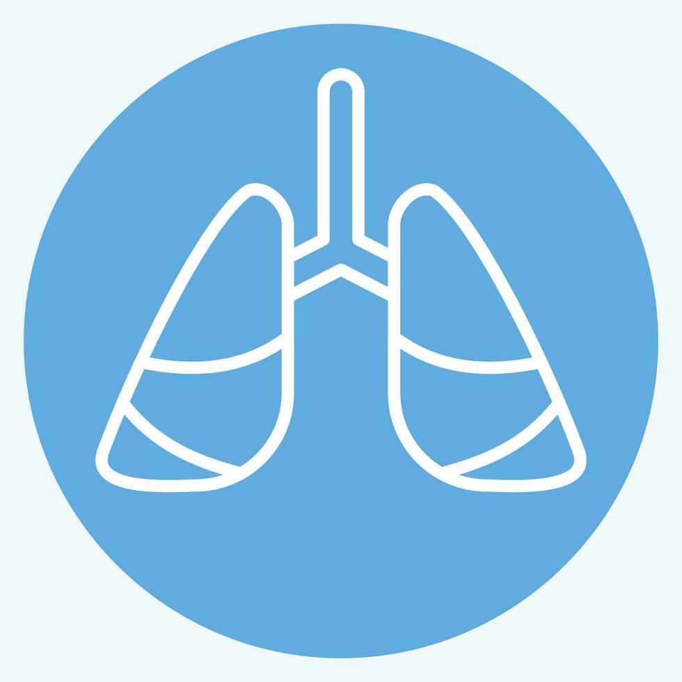 icona polmone cancro. relazionato per mondo cancro simbolo. blu occhi stile. semplice design modificabile. semplice illustrazione vettore