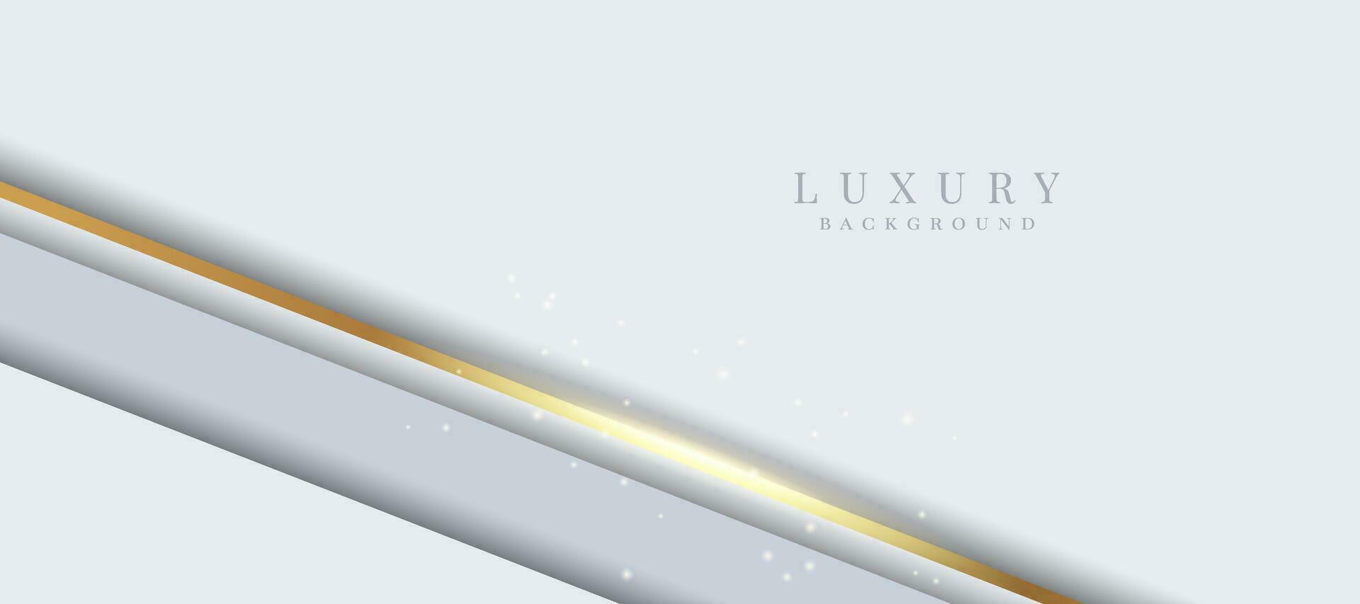 elegante astratto sfondo con brillante oro e argento Linee. bianca lusso sfondo vettore
