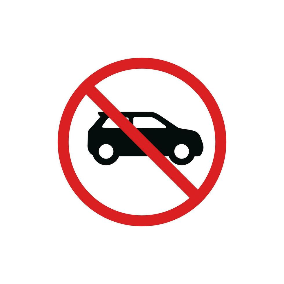 no auto icona cartello simbolo isolato su bianca sfondo. no veicoli permesso icona vettore