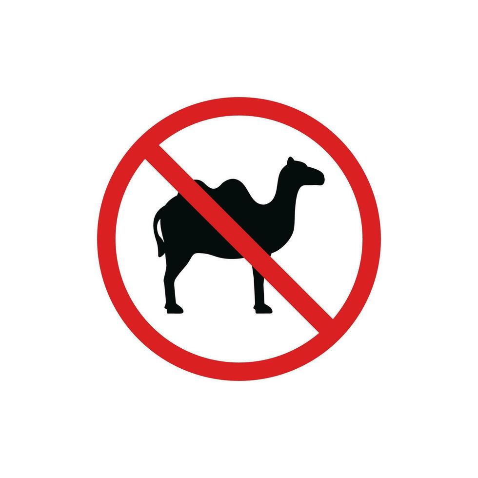 no cammello permesso icona cartello simbolo isolato su bianca sfondo vettore