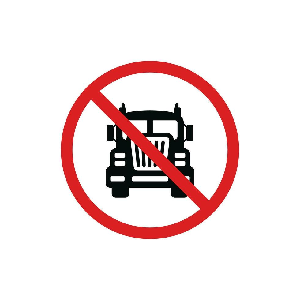 no camion icona cartello simbolo isolato su bianca sfondo. no veicoli permesso icona vettore