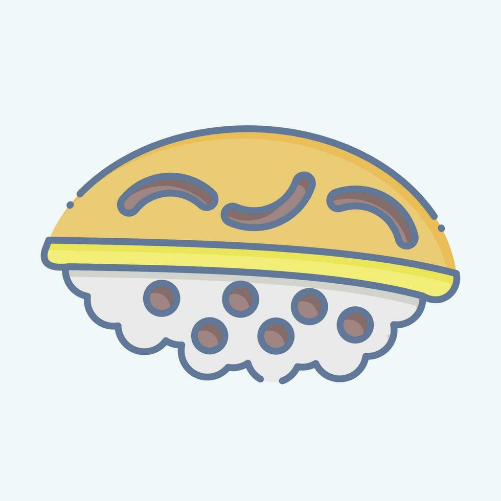 icona hirame. relazionato per Sushi simbolo. scarabocchio stile. semplice design modificabile. semplice illustrazione vettore