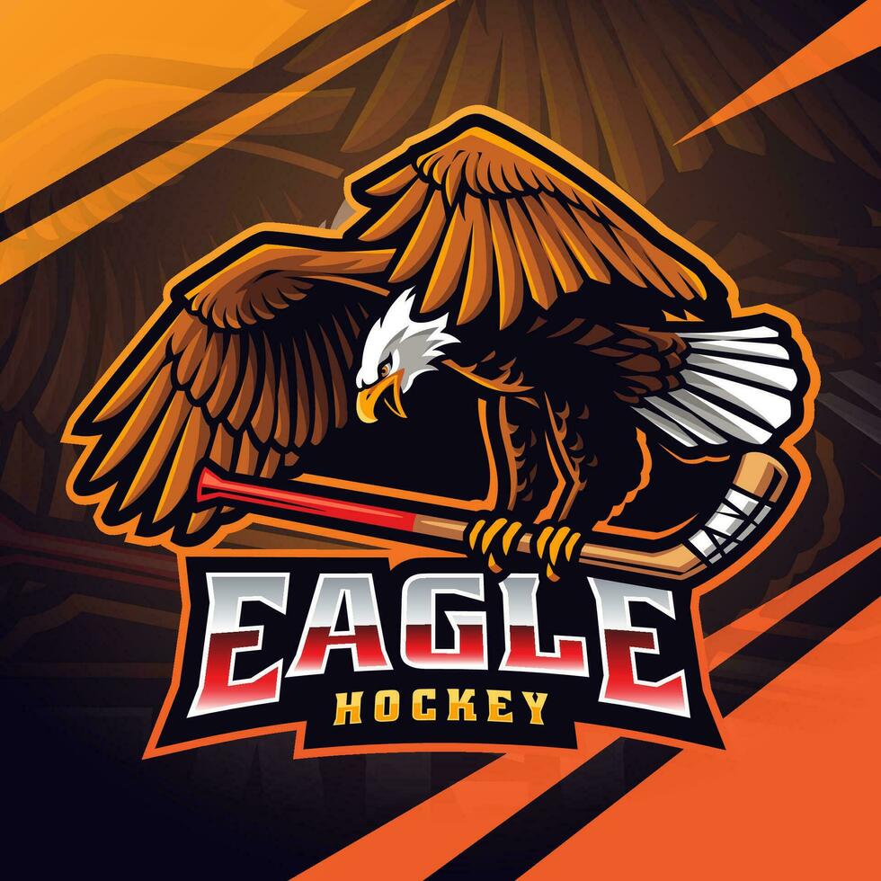 aquila hockey esport portafortuna logo design vettore