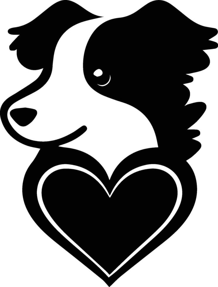 animali domestici con cuori logo nel animale clinica concetto nel piatto linea arte stile vettore