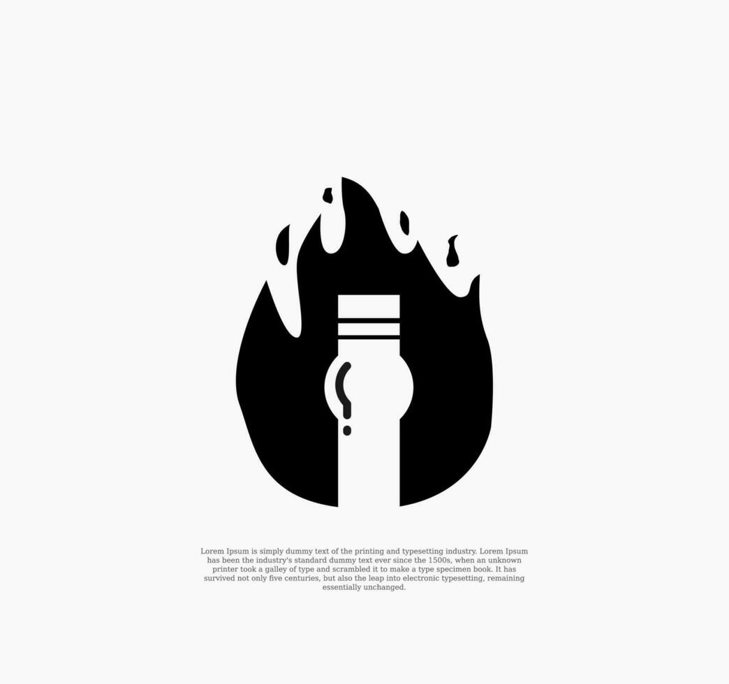 fuoco bottiglia logo design modello vettore