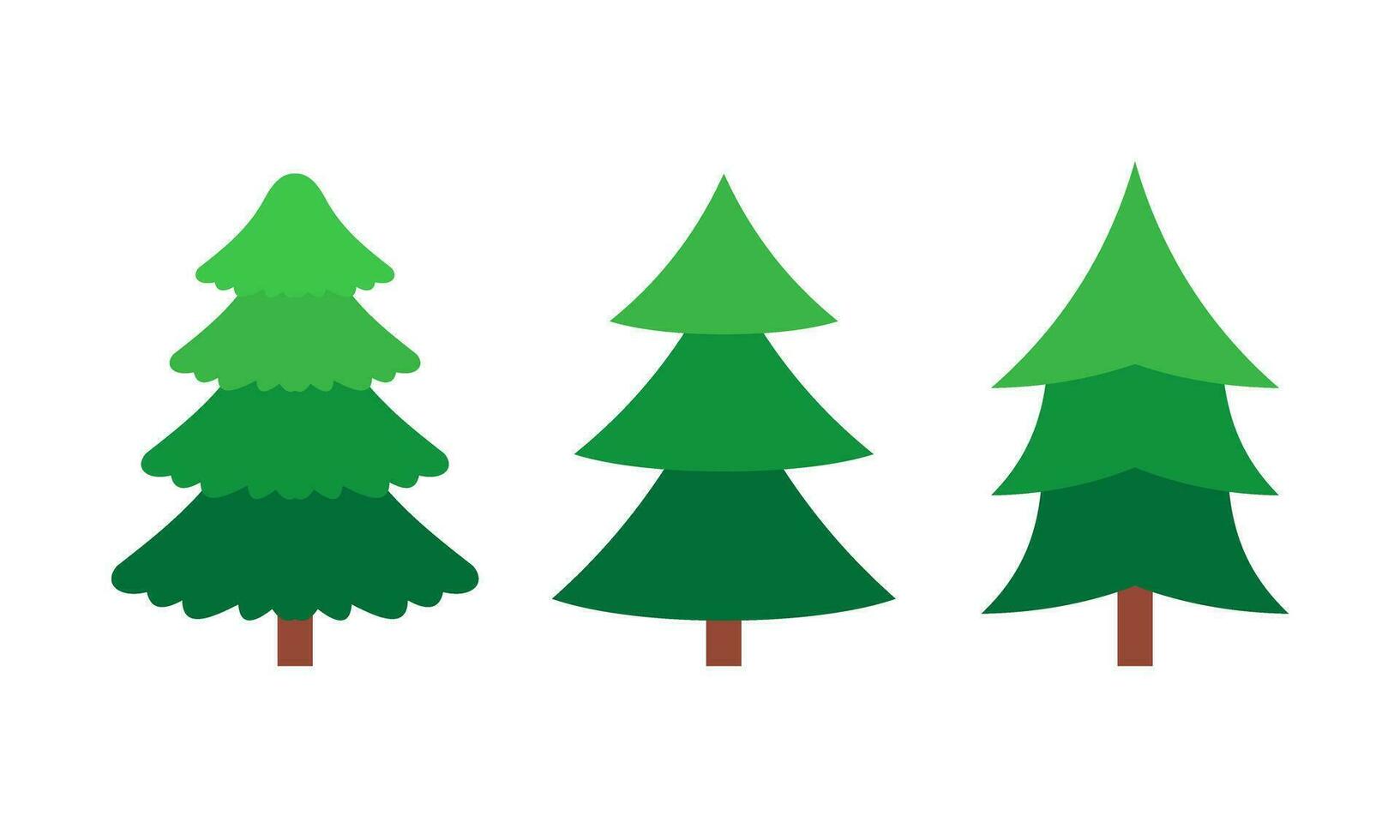 mano disegnato cartone animato Natale alberi collezione per Natale azione illustrazione vettore