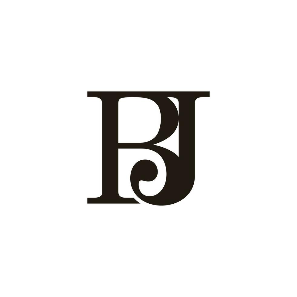 lettera bj ciclo continuo font connesso semplice logo vettore