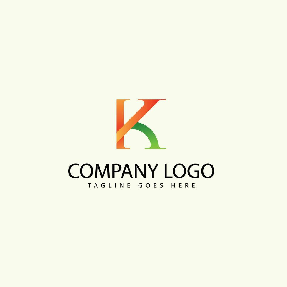 K logo design semplice pendenza vettore