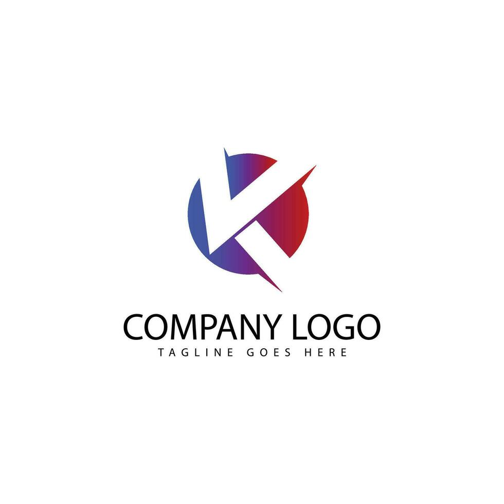K logo design semplice pendenza vettore