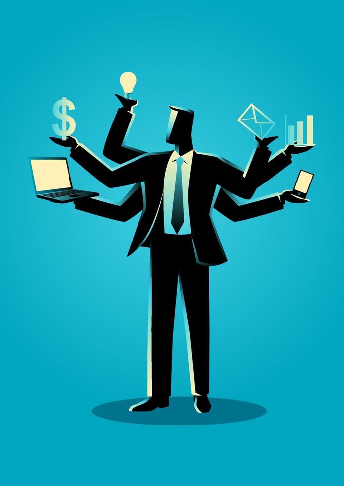 illustrazione del concetto di business per il multitasking vettore