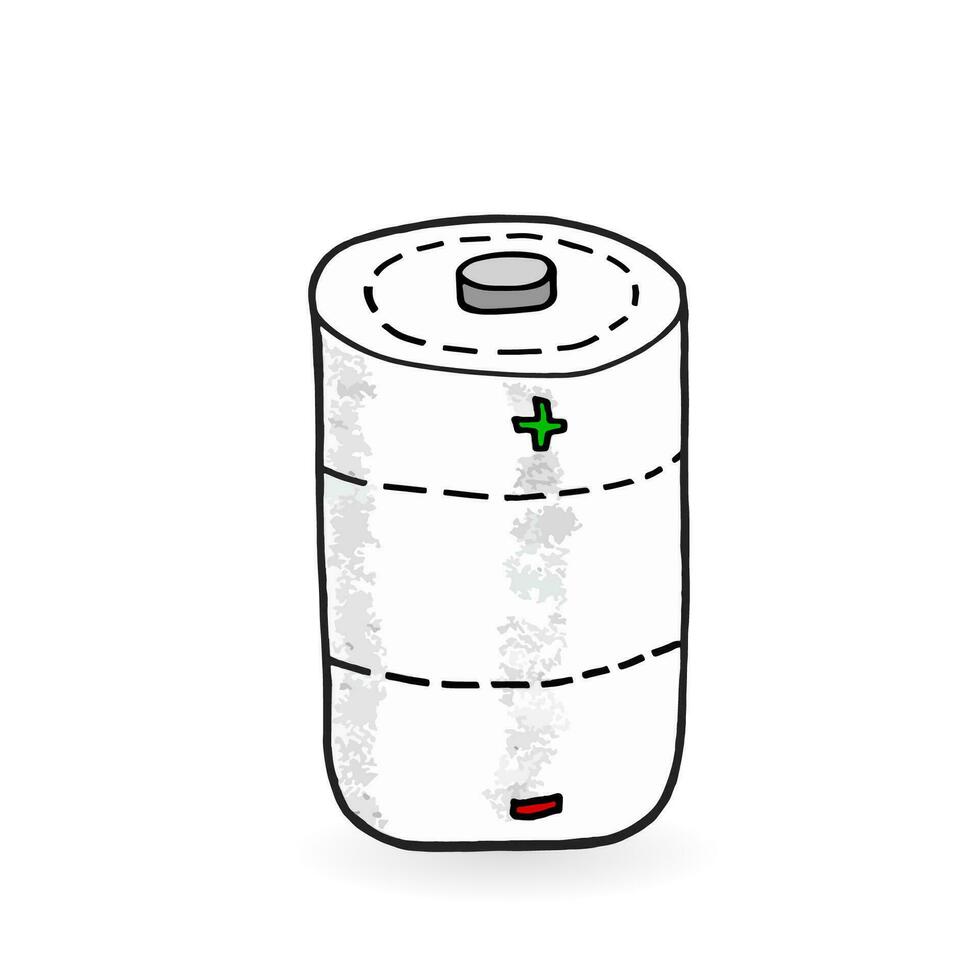 alcalino batterie. vettore schema icona isolato su bianca sfondo.