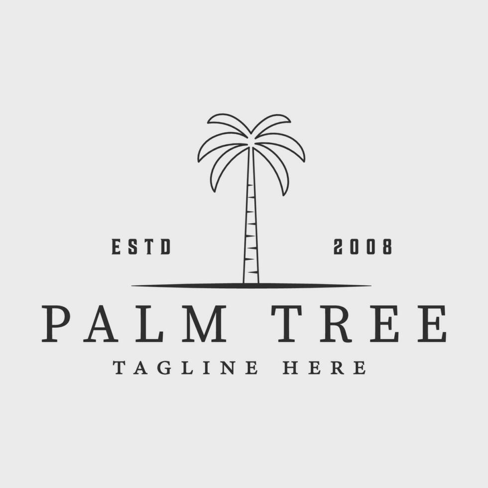 palma albero linea arte logo vettore simbolo illustrazione grafico design