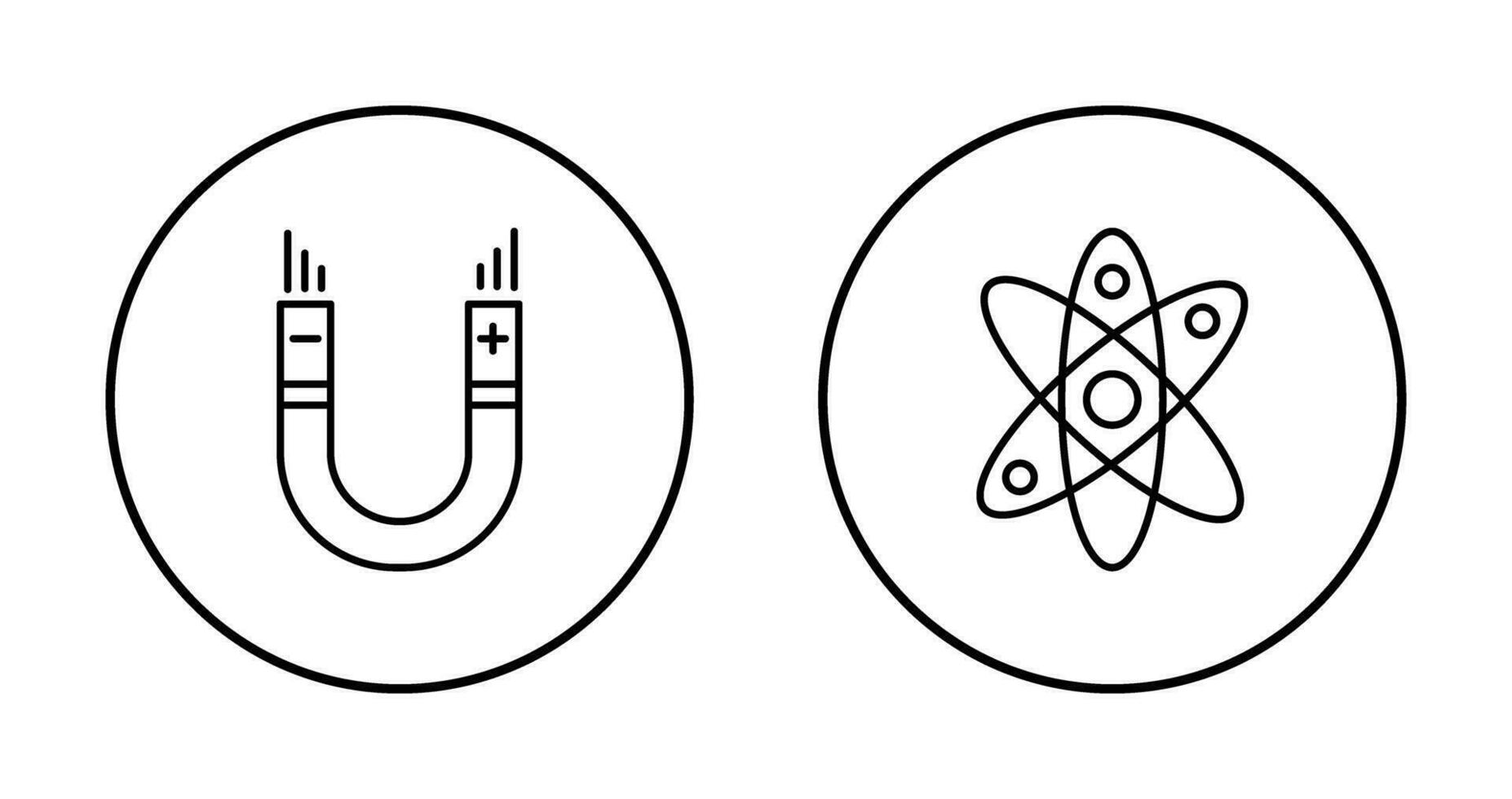 atomo e magnete,attrazione icona vettore