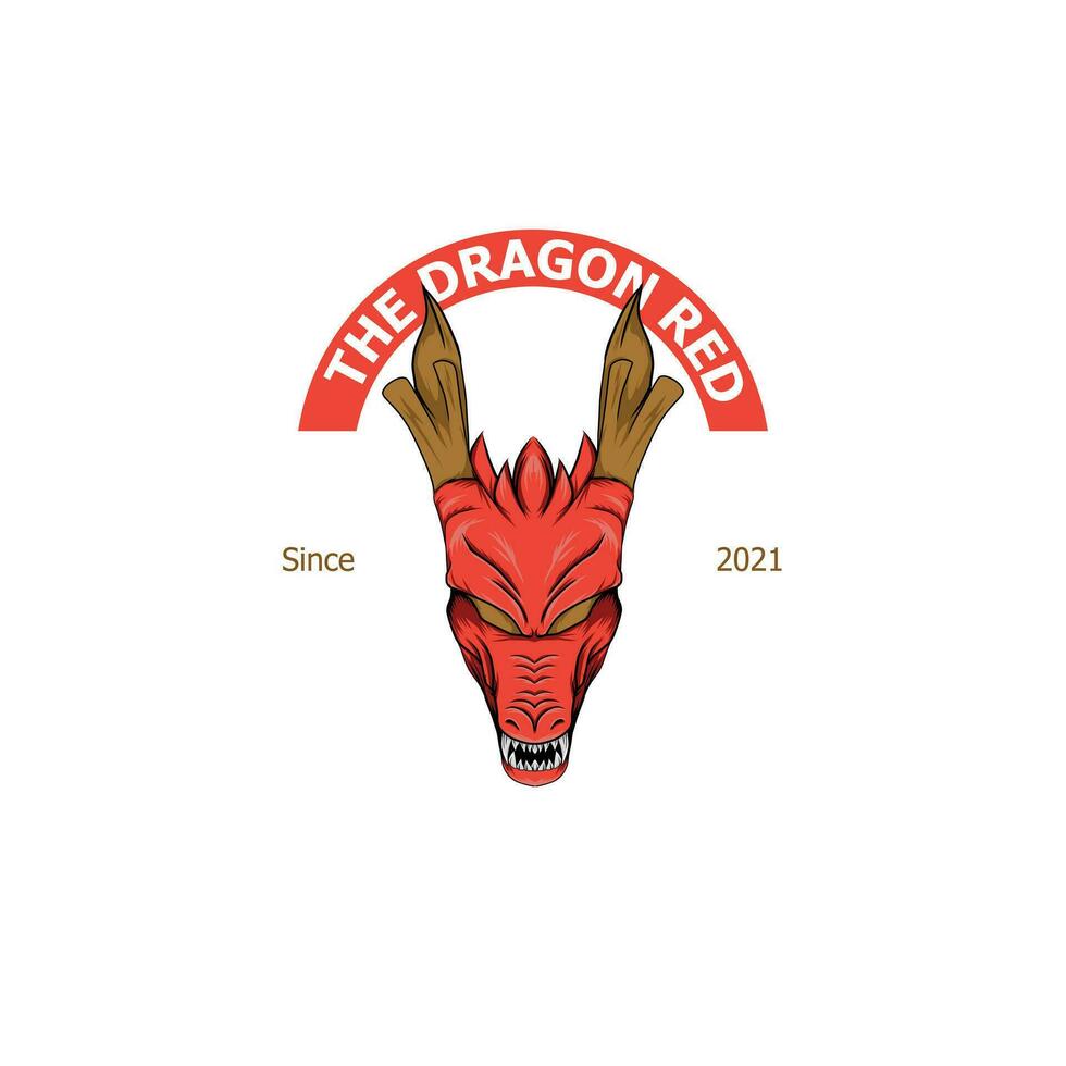 testa Drago logo vettore, icona, illustrazione vettore