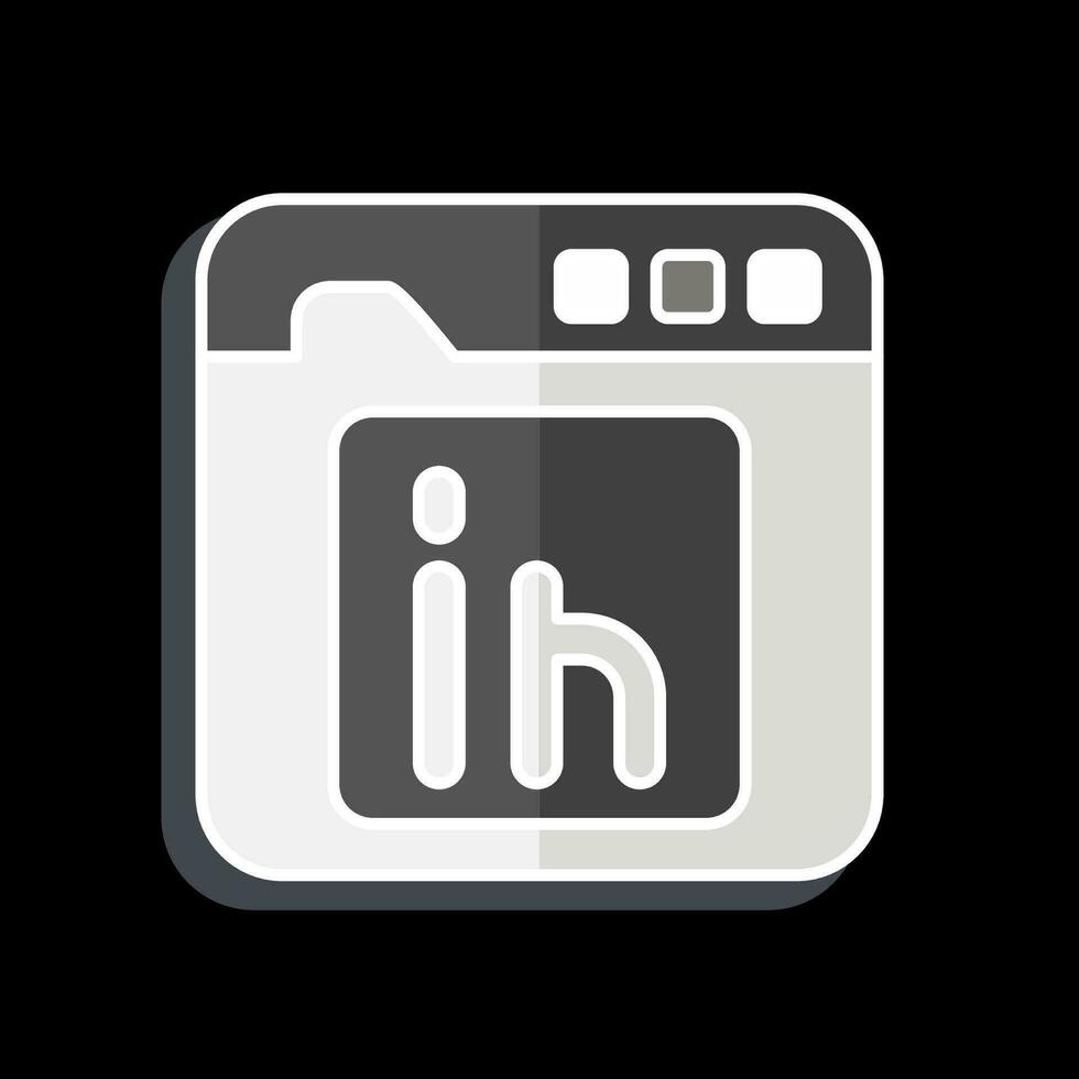 icona linkedin. relazionato per comunicazione simbolo. lucido stile. semplice design modificabile. semplice illustrazione vettore