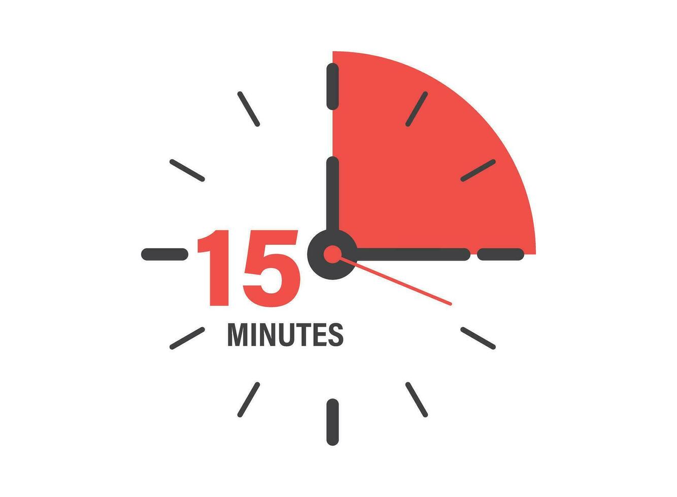 15 minuti su cronometro icona nel piatto stile. orologio viso Timer vettore illustrazione su isolato sfondo. conto alla rovescia cartello attività commerciale concetto.