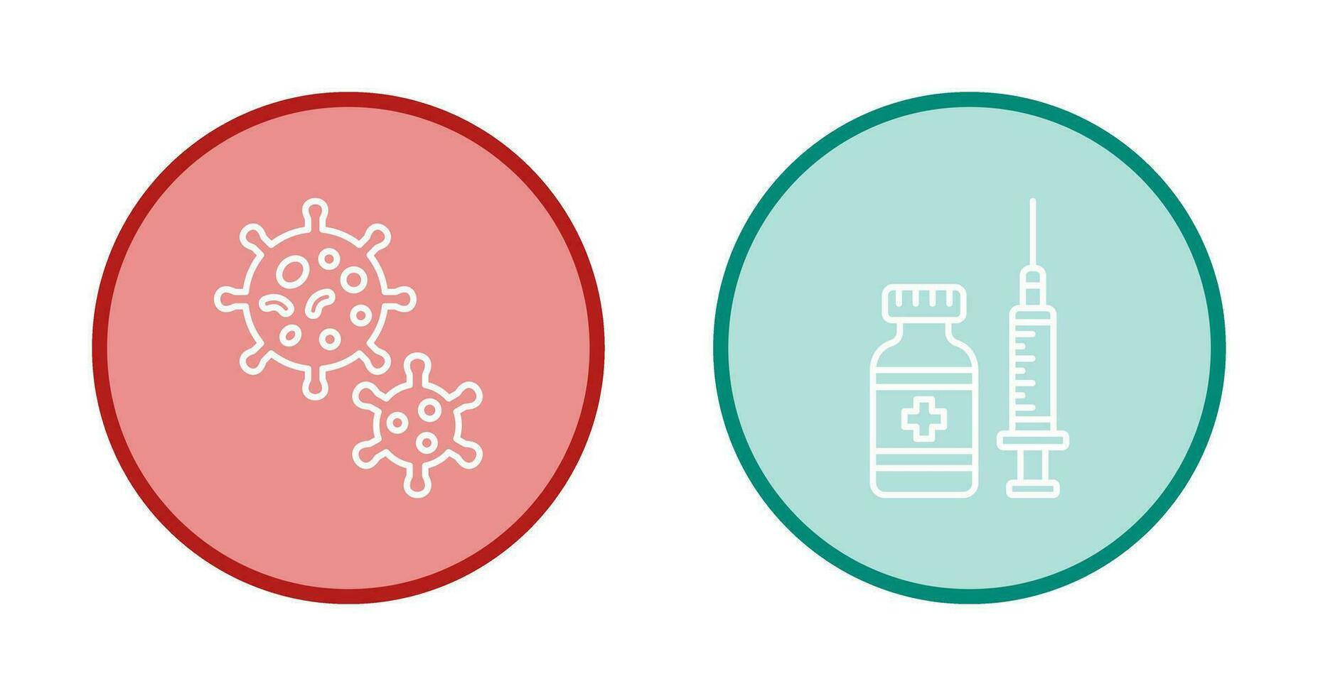 virus e vaccino icona vettore