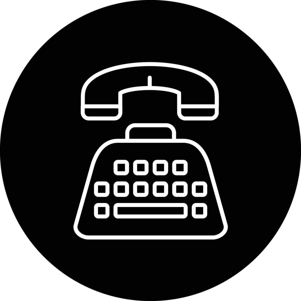 telefono macchina da scrivere vettore icona