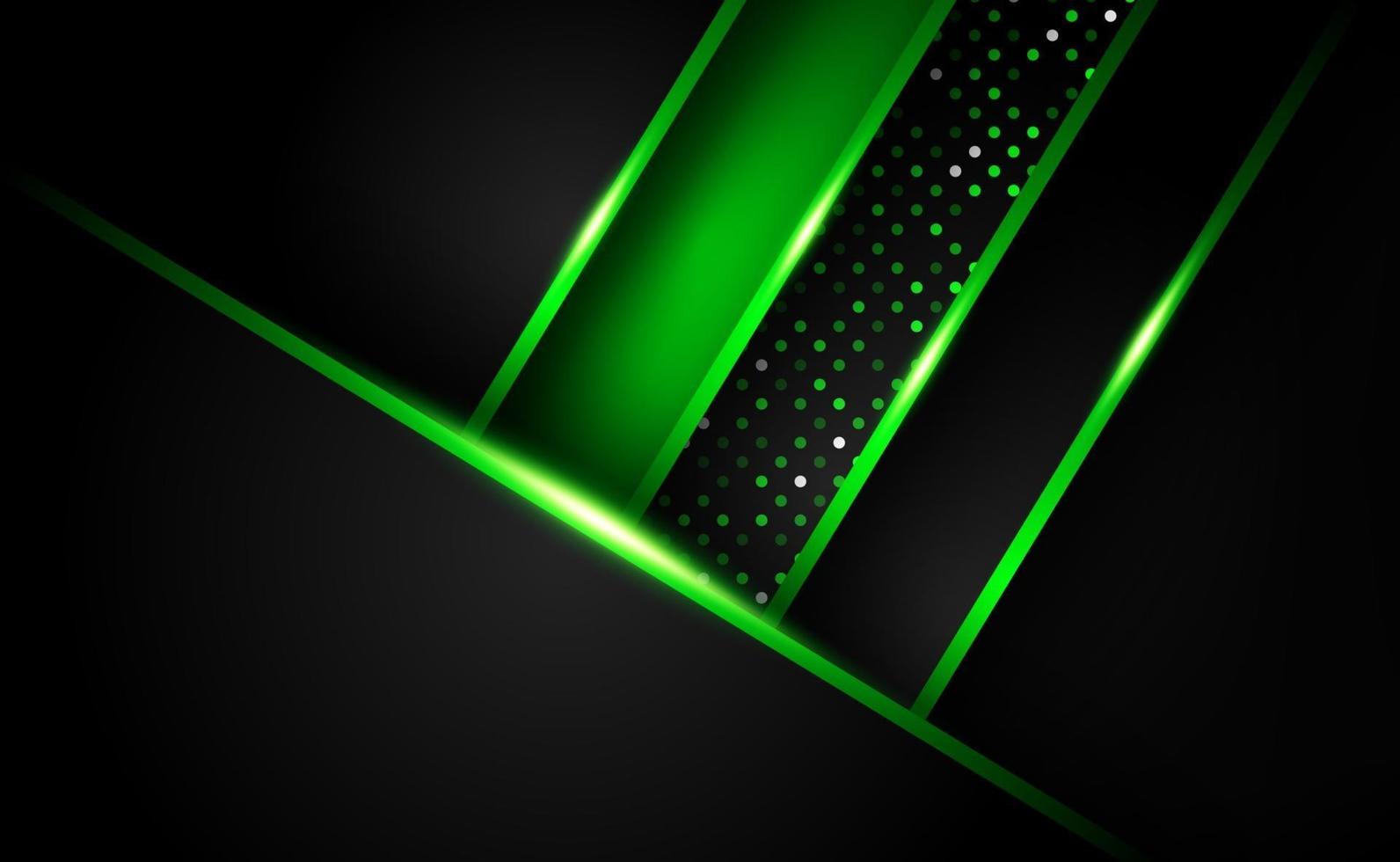 la forma astratta verde scuro brillante si sovrappone alla tecnologia di sfondo vettore