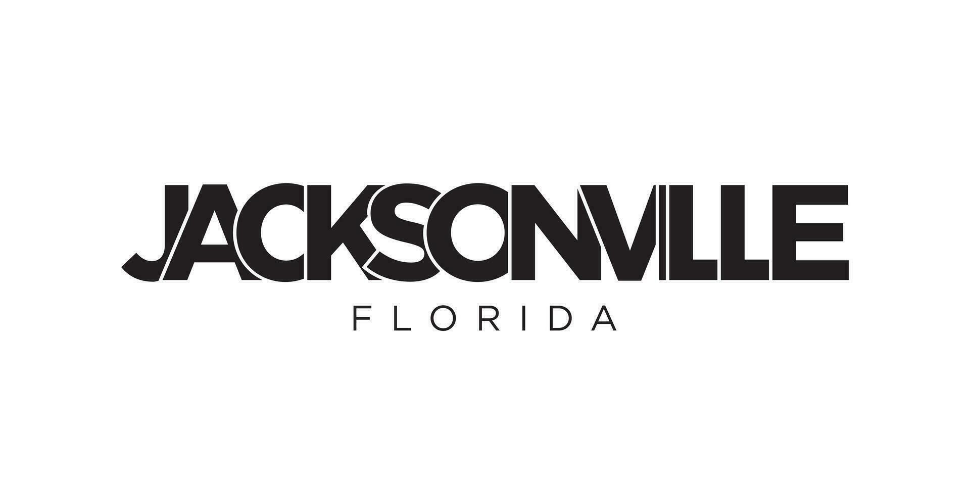 jacksonville, Florida, Stati Uniti d'America tipografia slogan design. America logo con grafico città lettering per Stampa e ragnatela. vettore