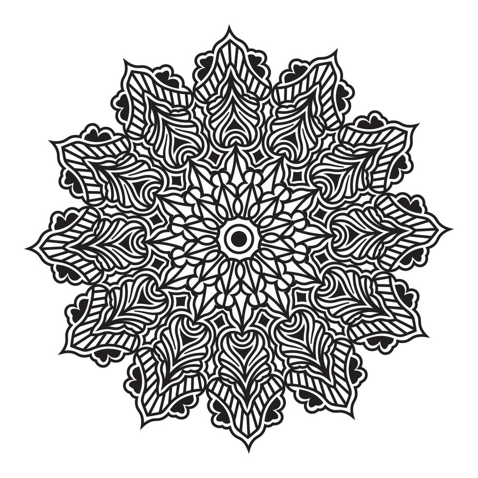 mandala ornamentale di illustrazione meditativa astratta hennè design vettore