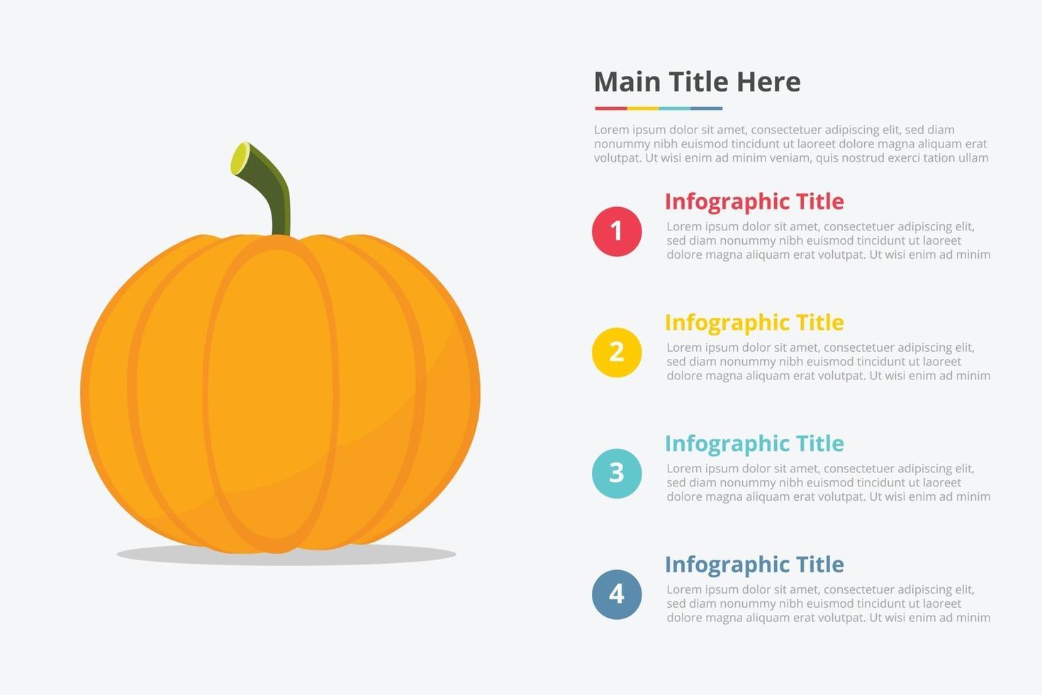 infografica di frutta di zucca con qualche punto vettore