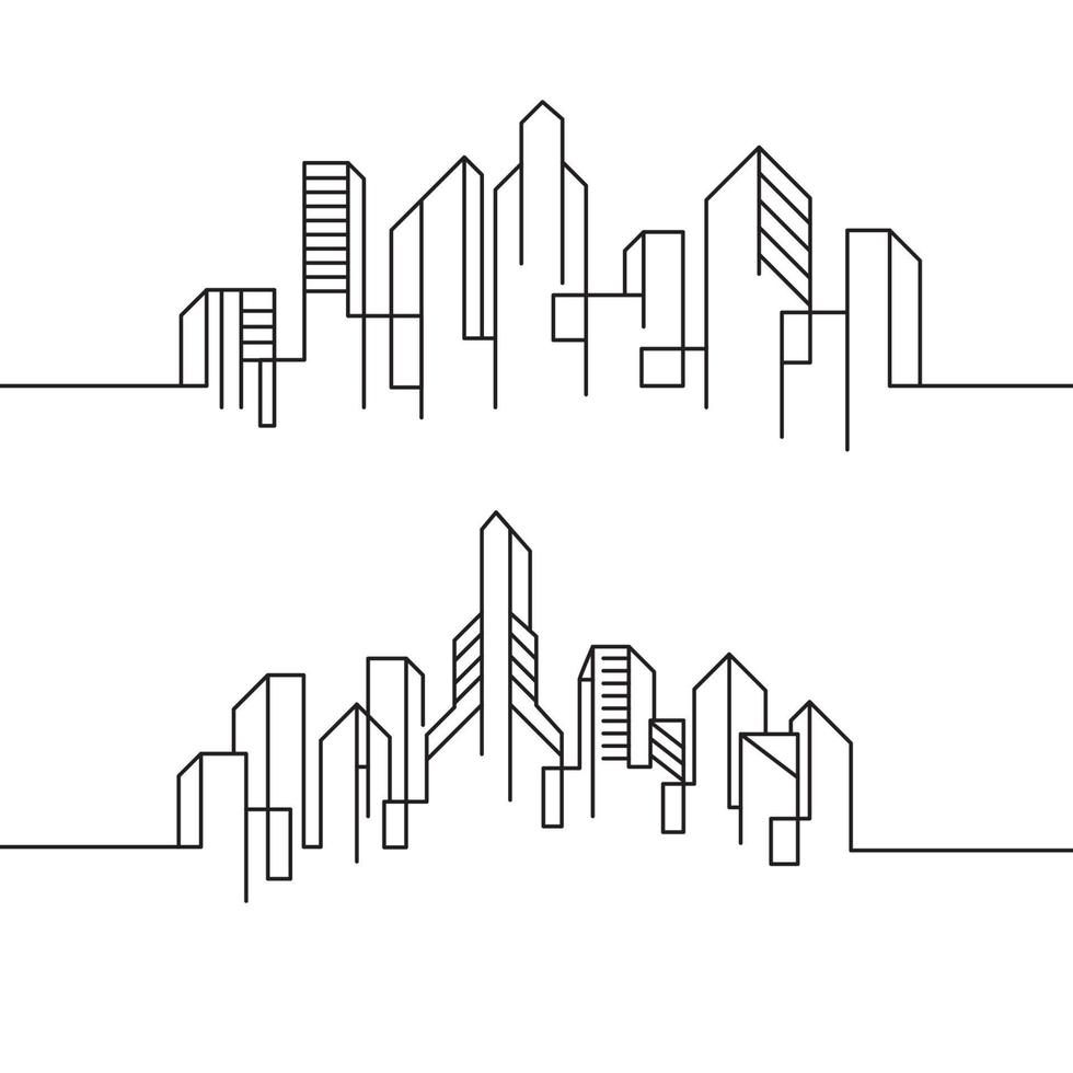 modello di illustrazione vettoriale di arte della linea di costruzione della città