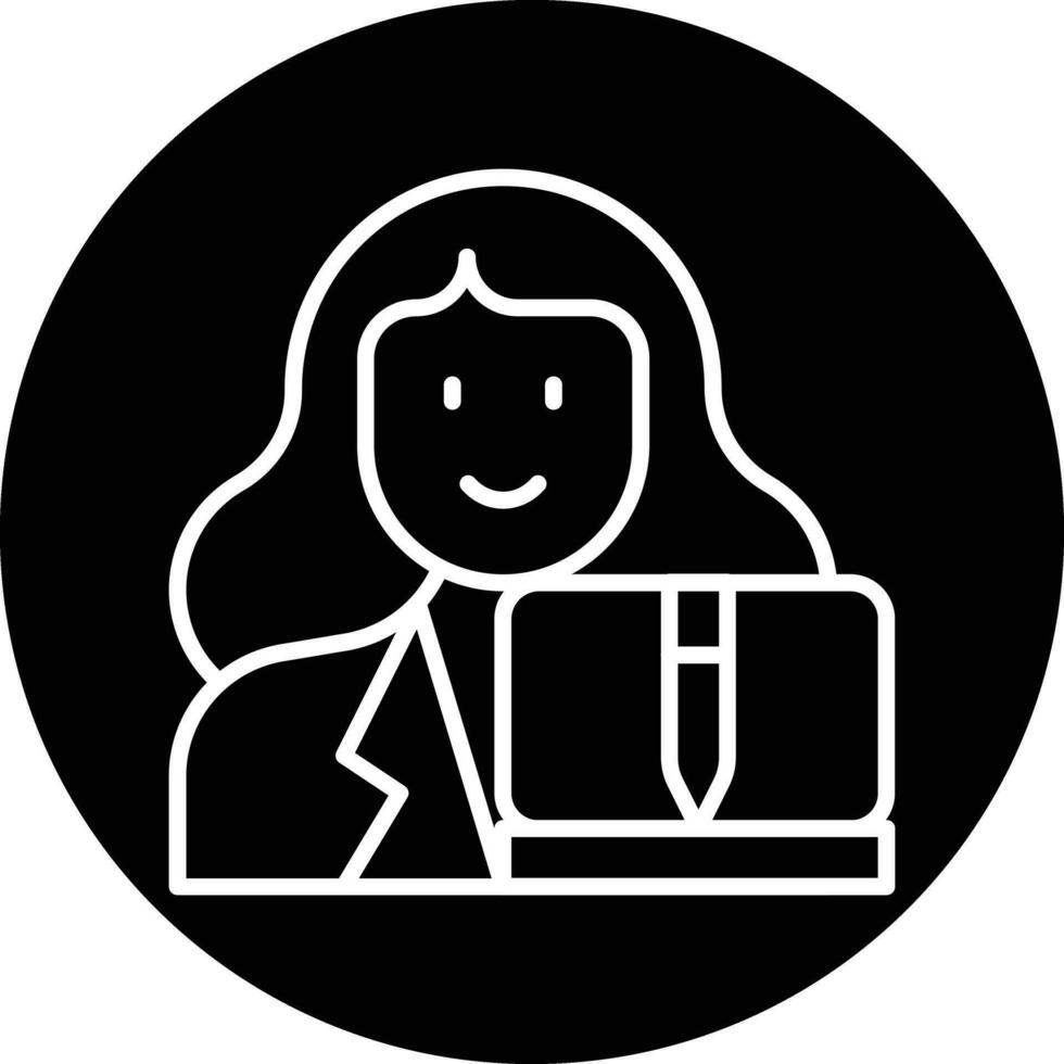 progettista femmina vettore icona