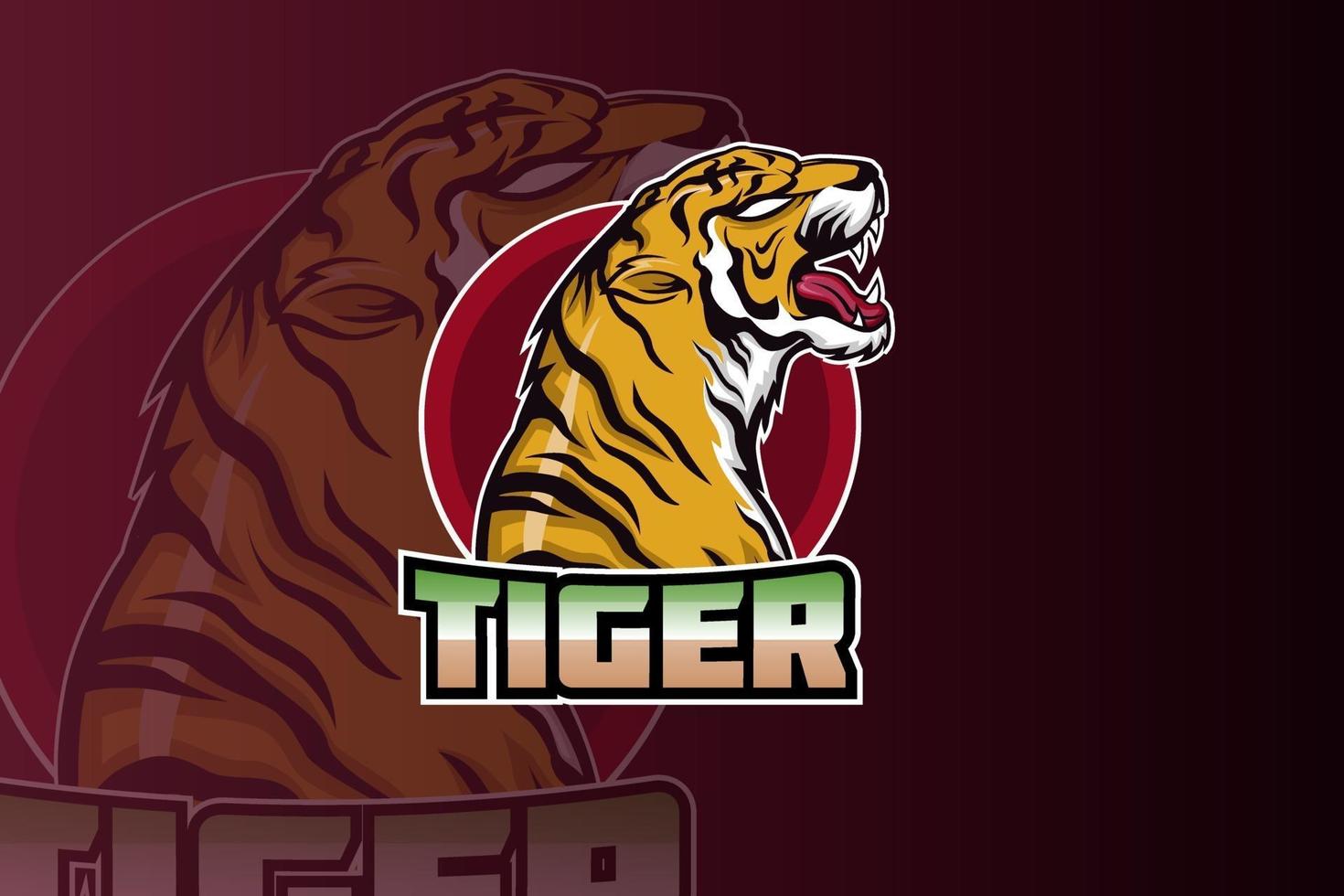 mascotte tigre per logo sport ed eSports isolato vettore