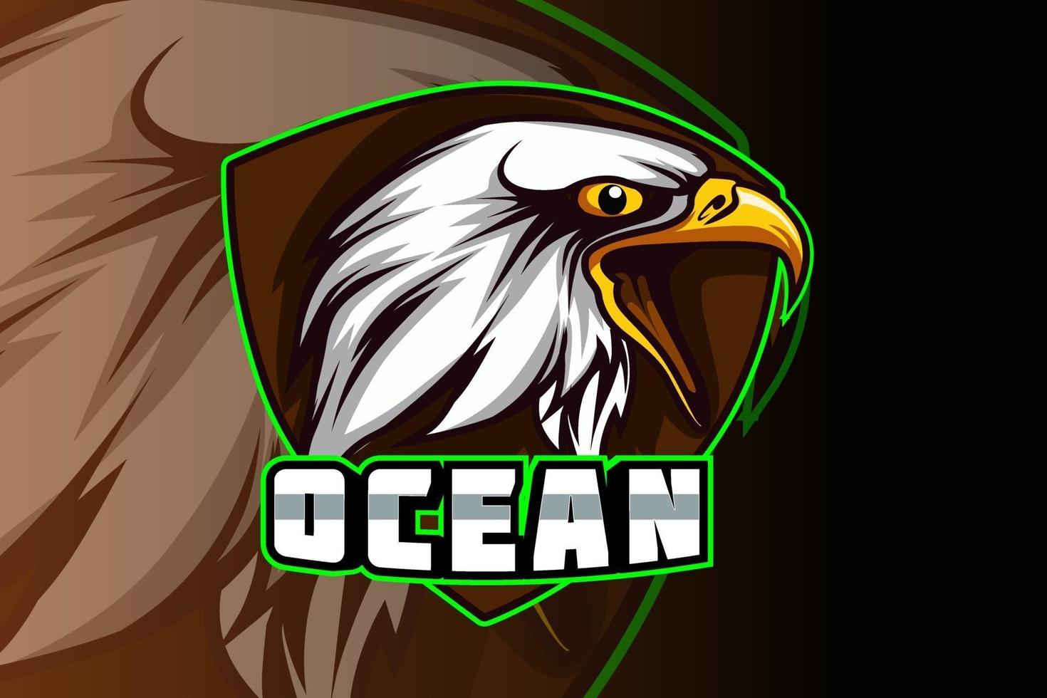 eagle esport e logo mascotte sportiva vettore