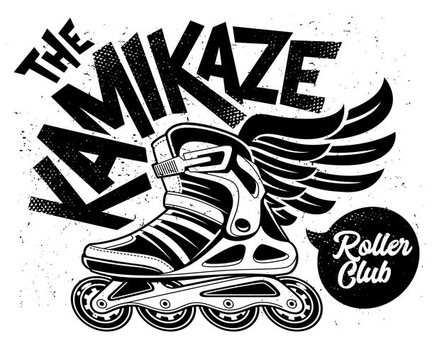 kamikaze rolling club design grunge vettore