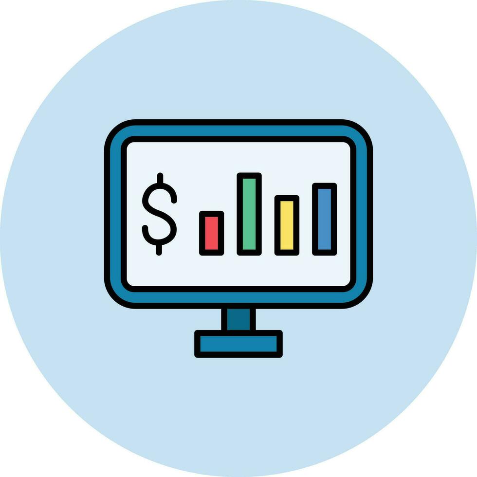 in linea statistica vettore icona