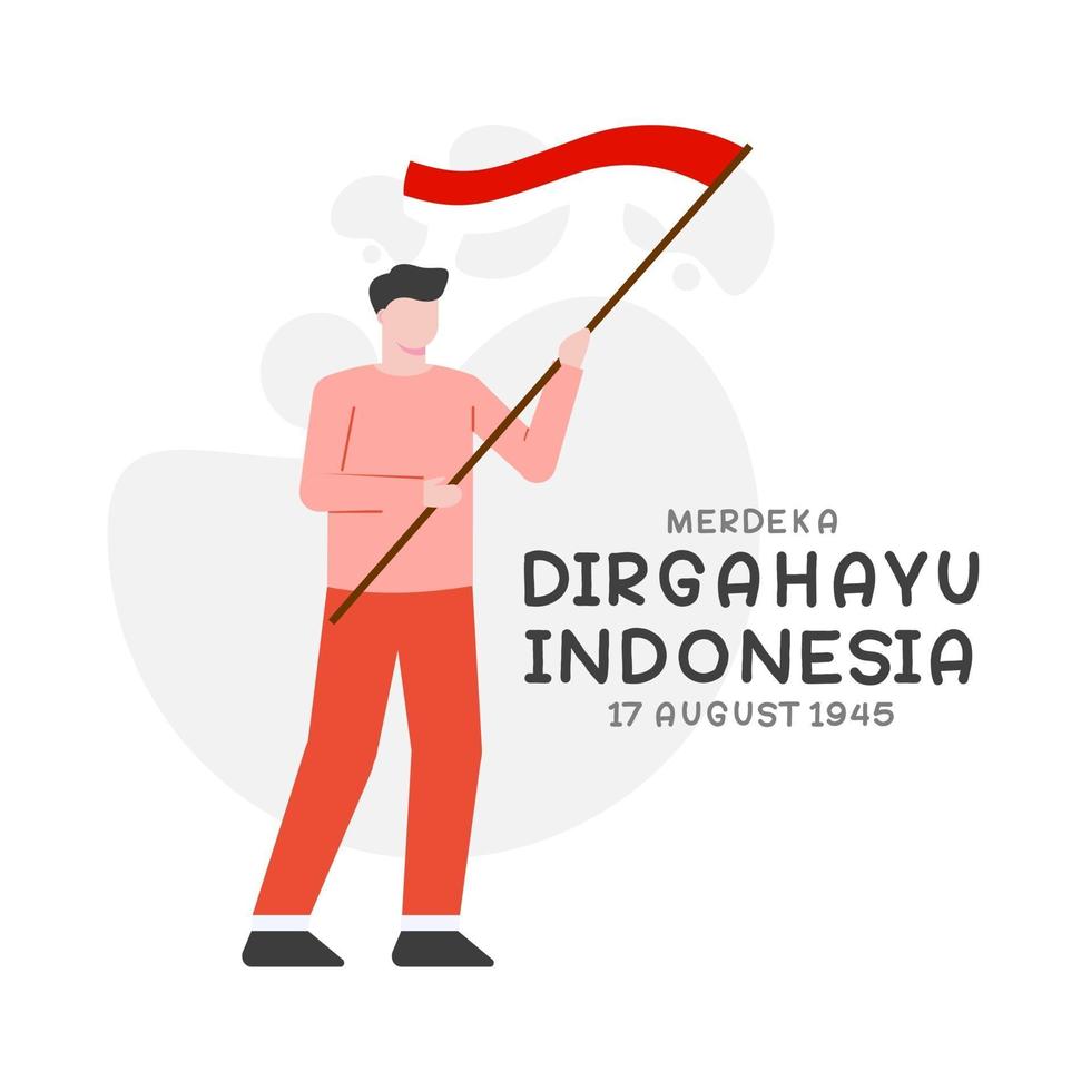 illustrazione del giorno dell'indipendenza indonesiana vettore