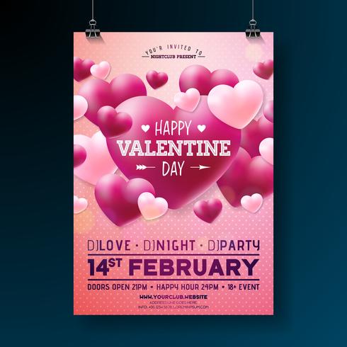 Vector Flyer partito di San Valentino