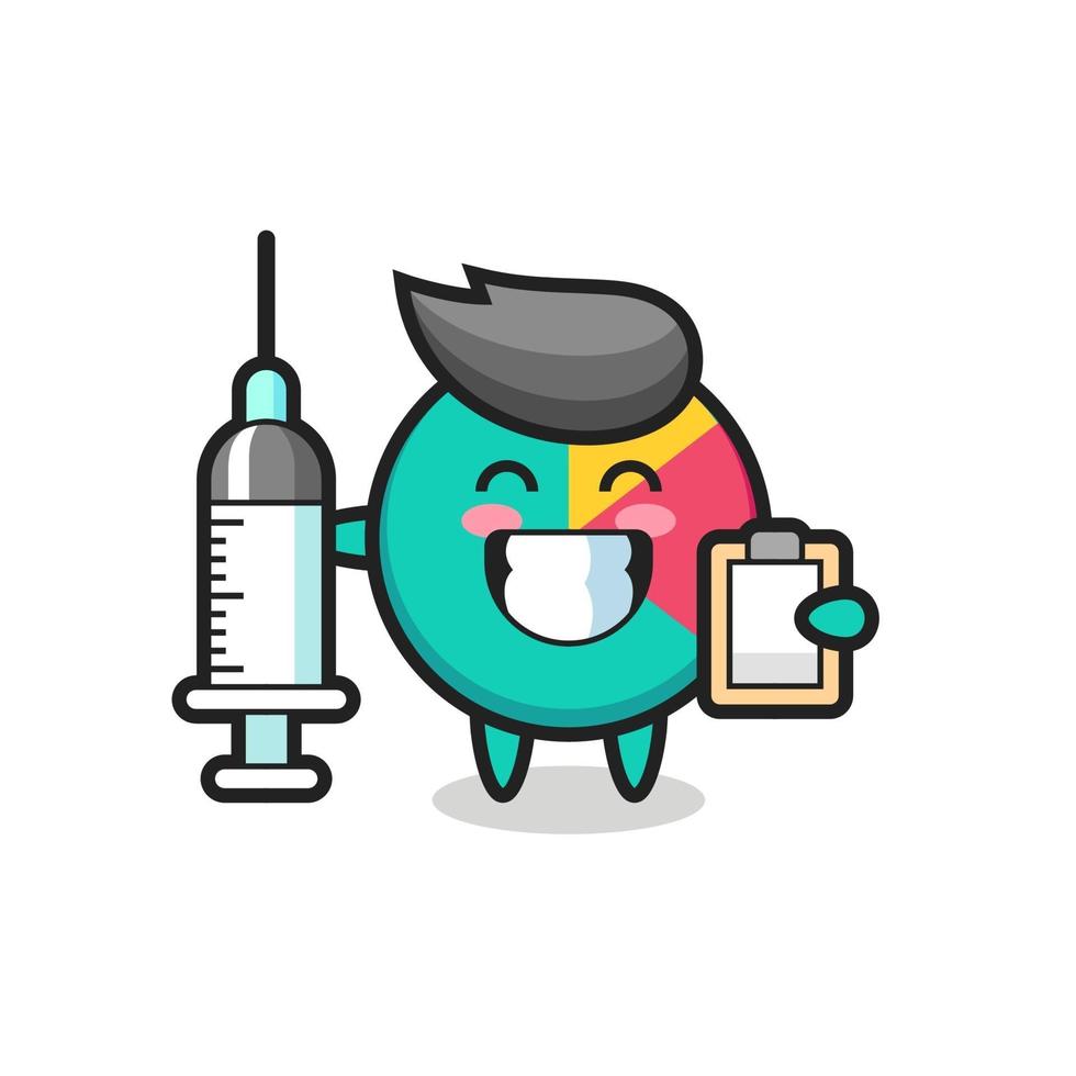 mascotte illustrazione del grafico come medico vettore