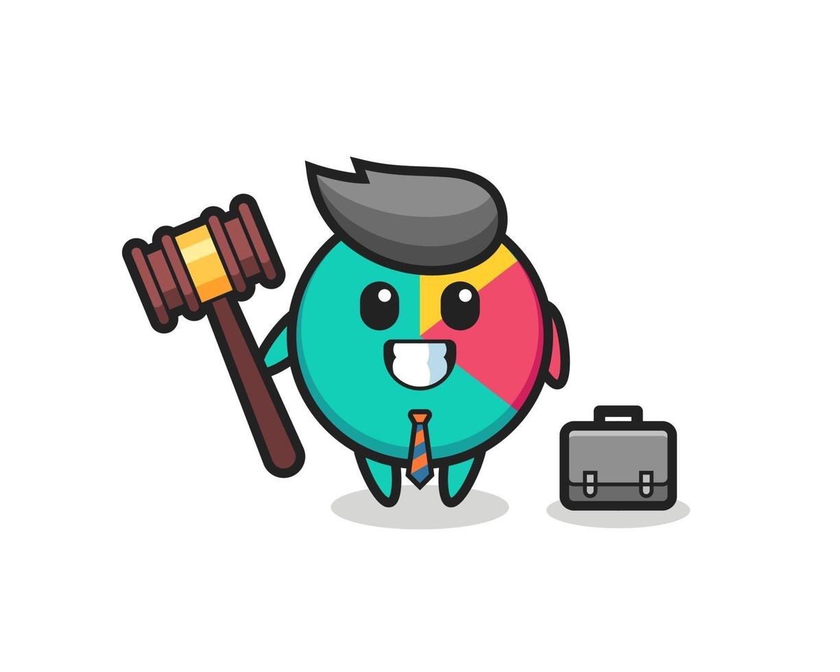 illustrazione della mascotte del grafico come avvocato vettore