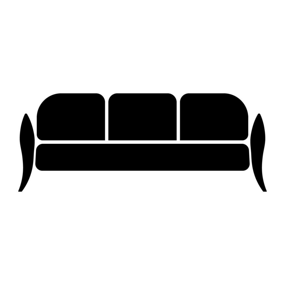 icona confortevole divano, posto per rilassante e Guardando tv Spettacoli vettore