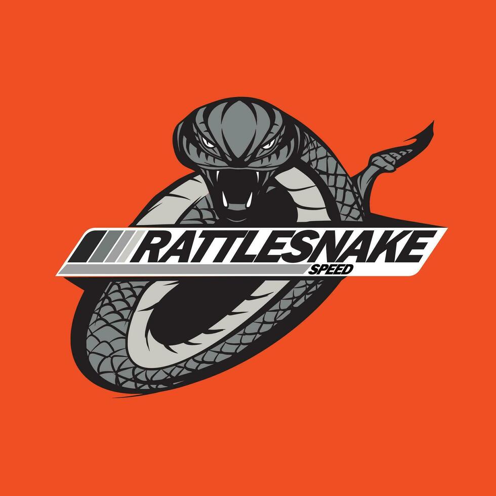 serpente a sonagli portafortuna logo ,illustrazione serpente per settore automobilistico gli sport vettore