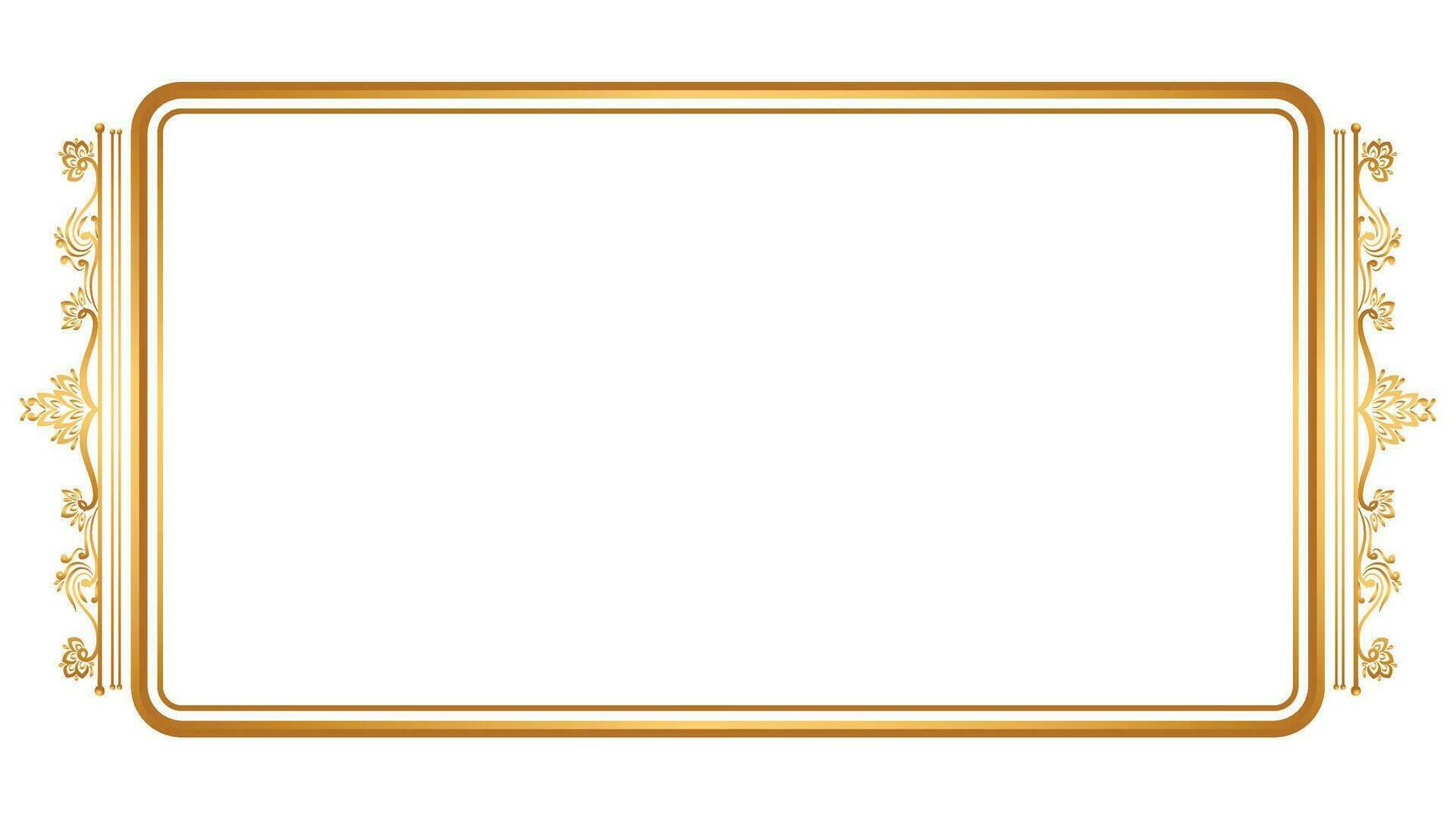 lusso d'oro rettangolo angolo certificato confine modello linea foto tailandese telaio islamico nozze invito sfondo vettore