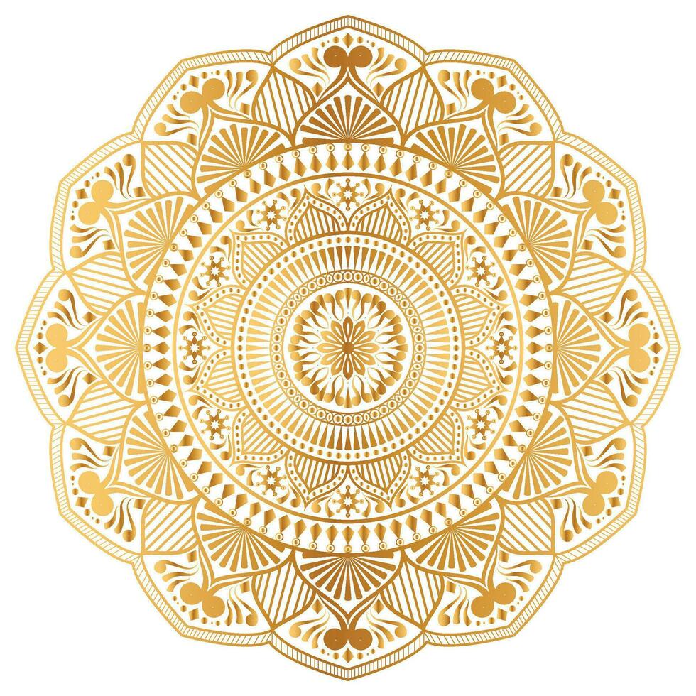 lusso mandala oro trasparente sfondo nel islamico arabesco stile per invito vettore