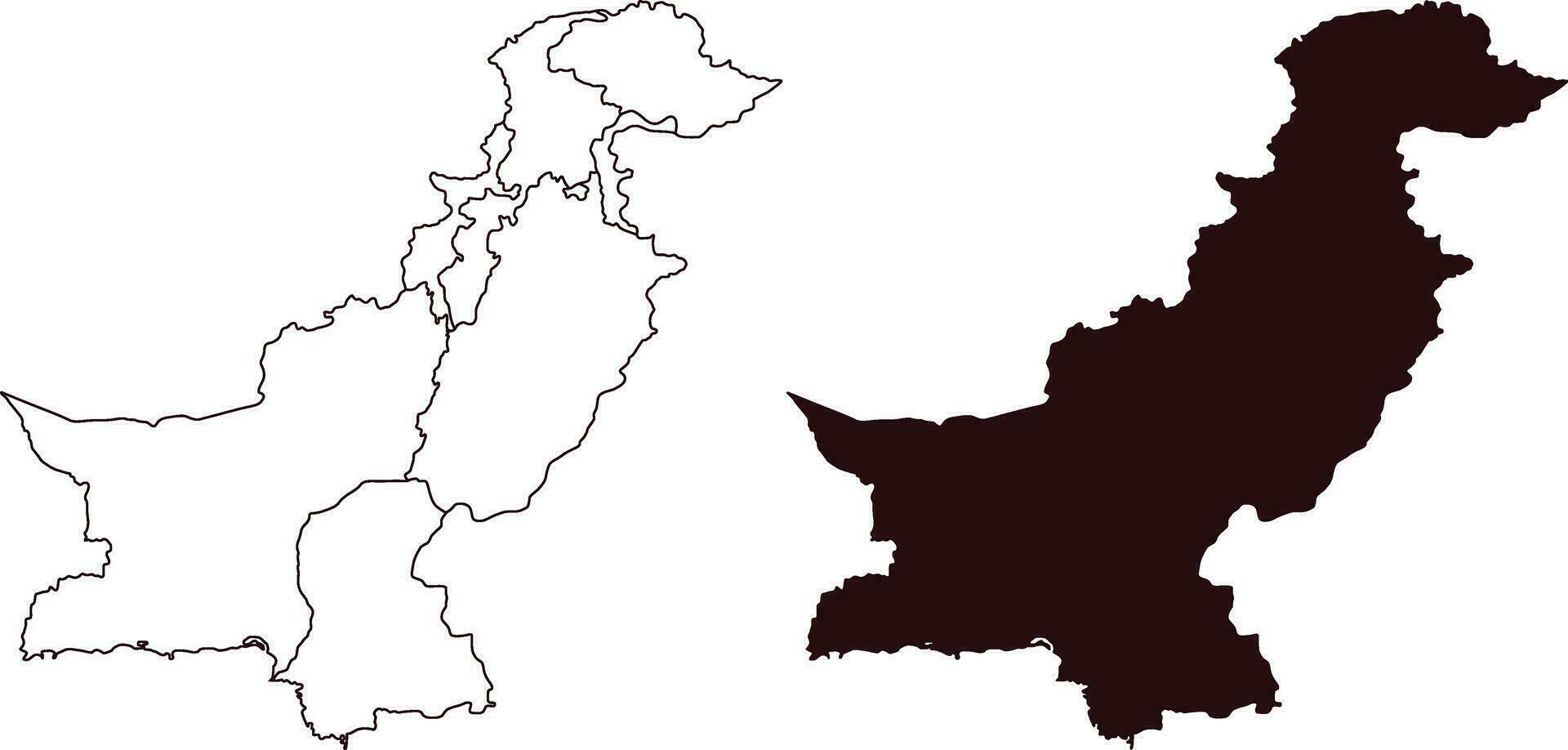 pakistano vettore carta geografica vettore silhouette