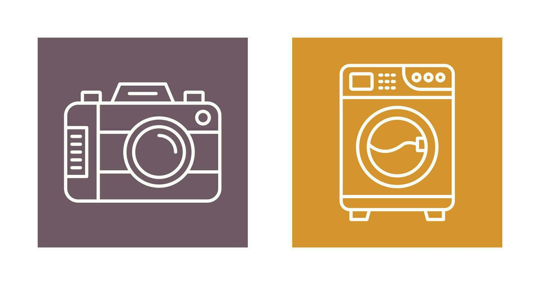 digitale telecamera e lavaggio icona vettore