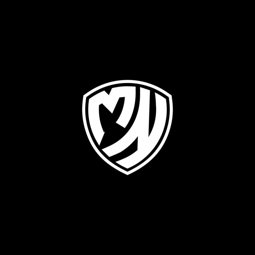 mn iniziale lettera nel moderno concetto monogramma scudo logo vettore