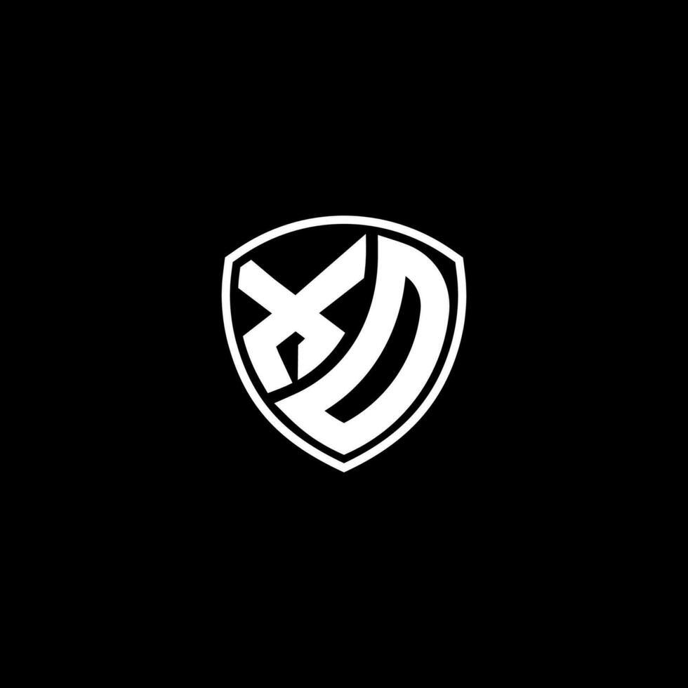 xd iniziale lettera nel moderno concetto monogramma scudo logo vettore