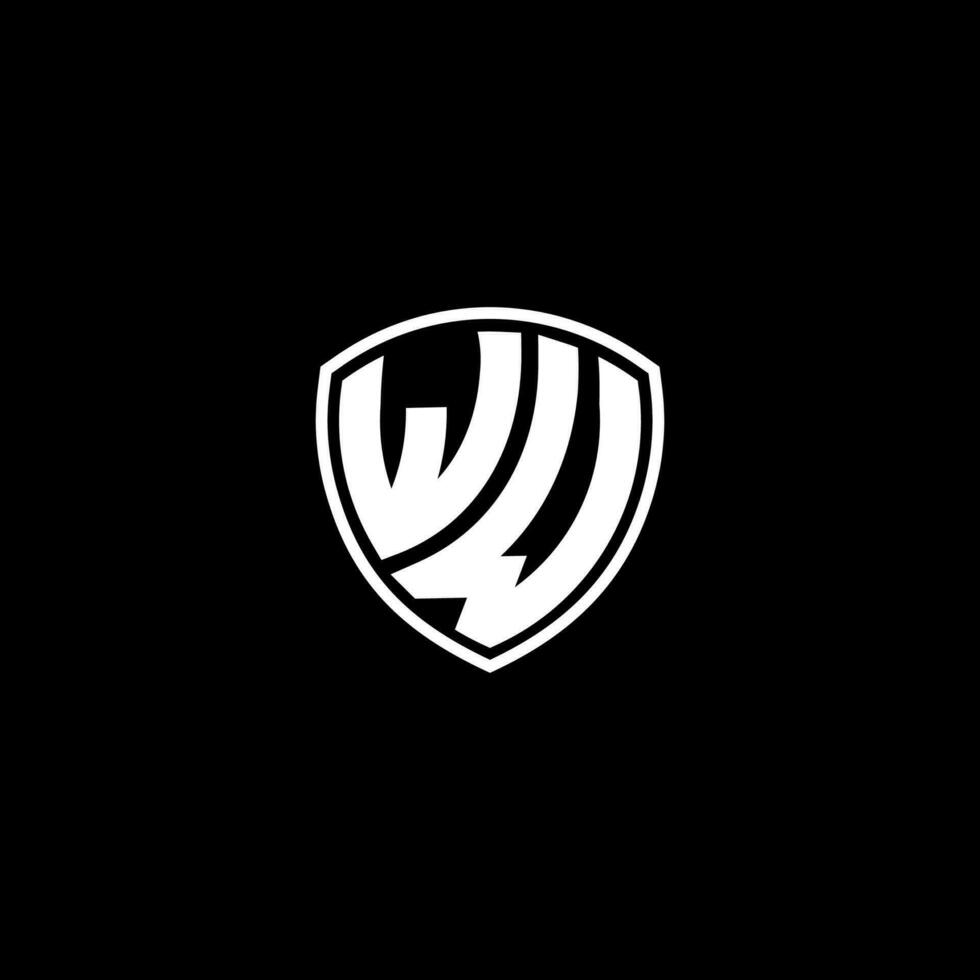 ww iniziale lettera nel moderno concetto monogramma scudo logo vettore