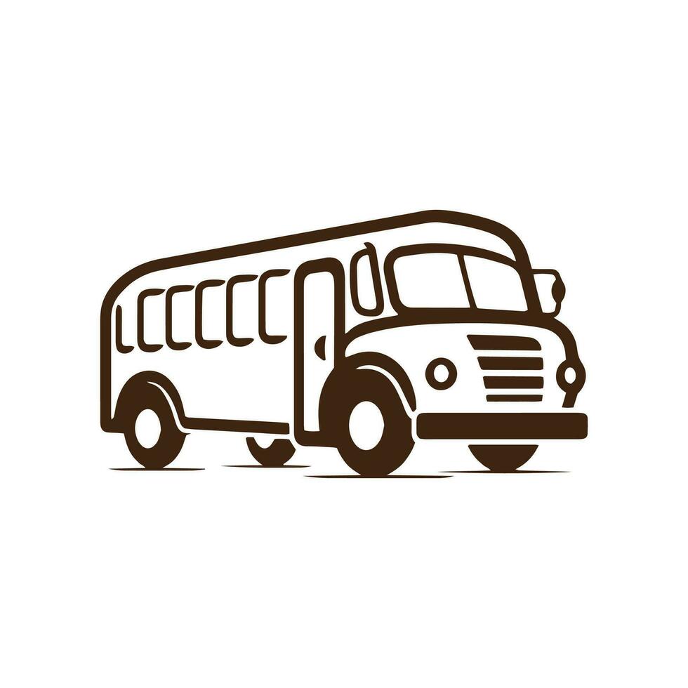 logo di autobus icona scuola autobus vettore isolato trasporto autobus silhouette design