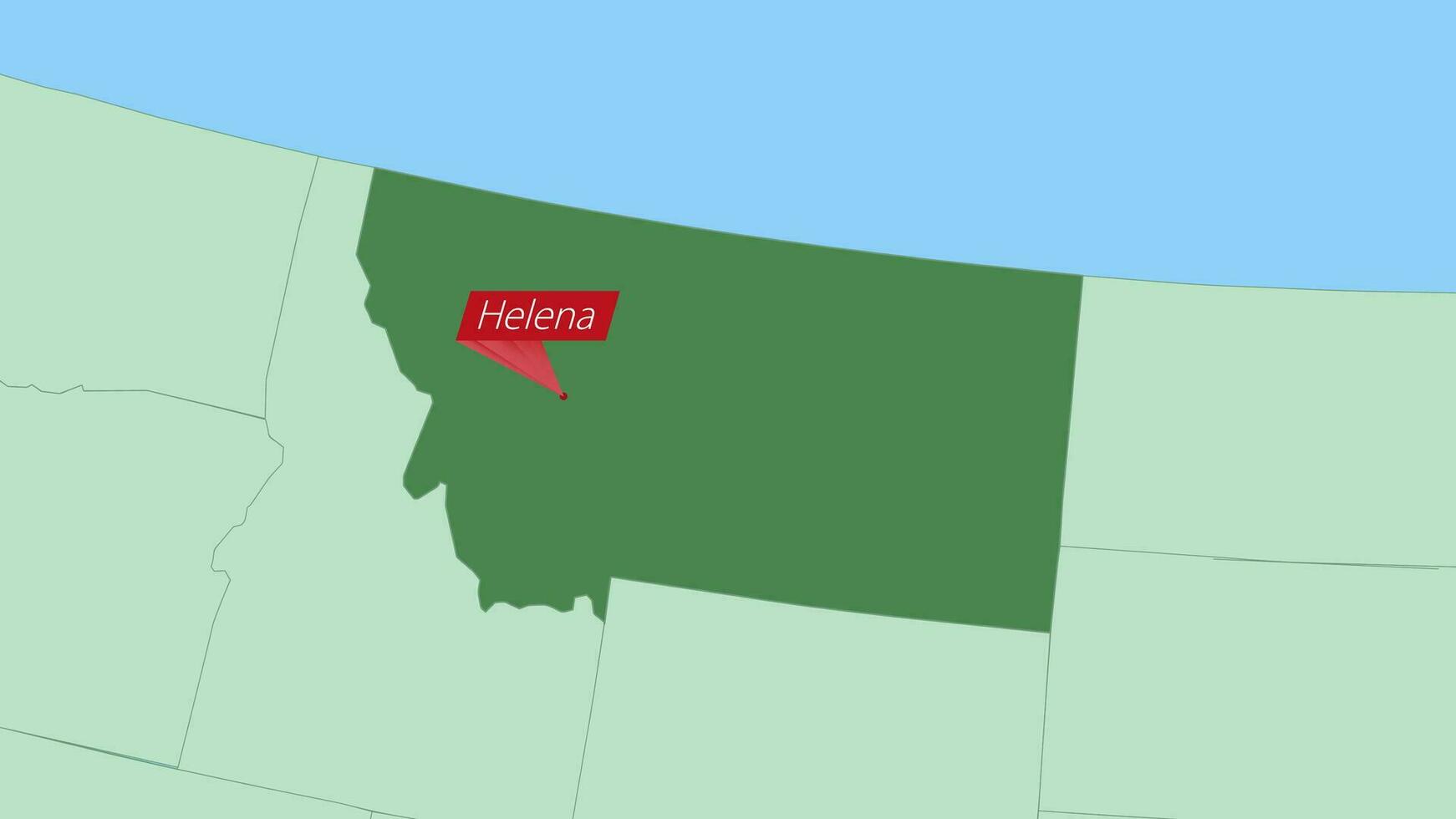 carta geografica di Montana con perno di nazione capitale. vettore