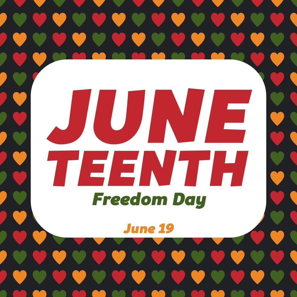 giugno - celebrazione della fine della schiavitù negli Stati Uniti banner vettore