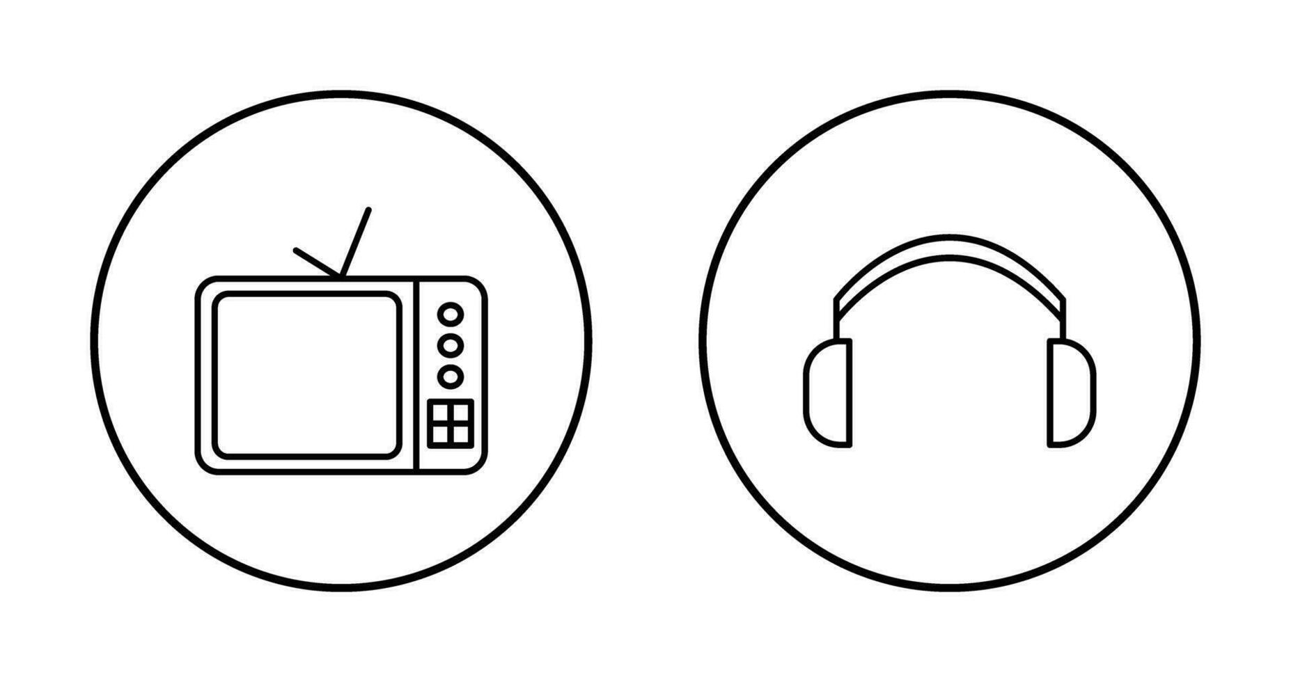 tv impostato e cuffie icona vettore